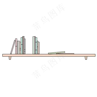 手绘清新简约书架分割线,免抠元素