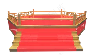 红色金色春节舞台,免抠元素