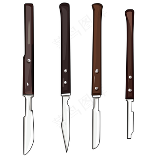 卡通医疗用具手术刀,免抠元素