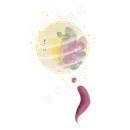 紫色花朵圆形纸灯