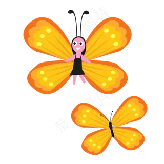 金黄色的花仙子小蝴蝶