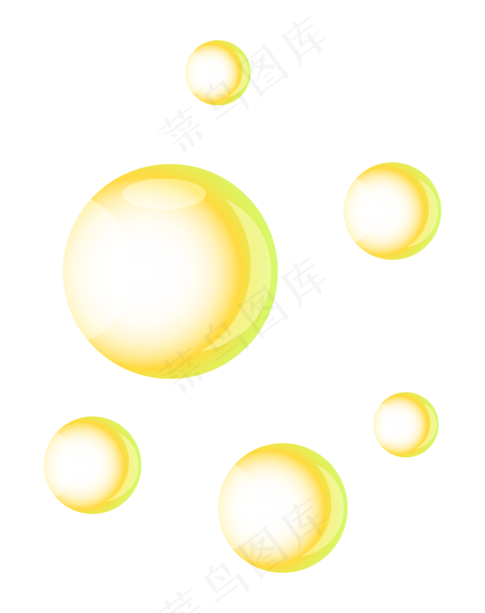 大小黄色气泡插画,免抠元素