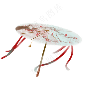 中国风水墨梅花纸伞