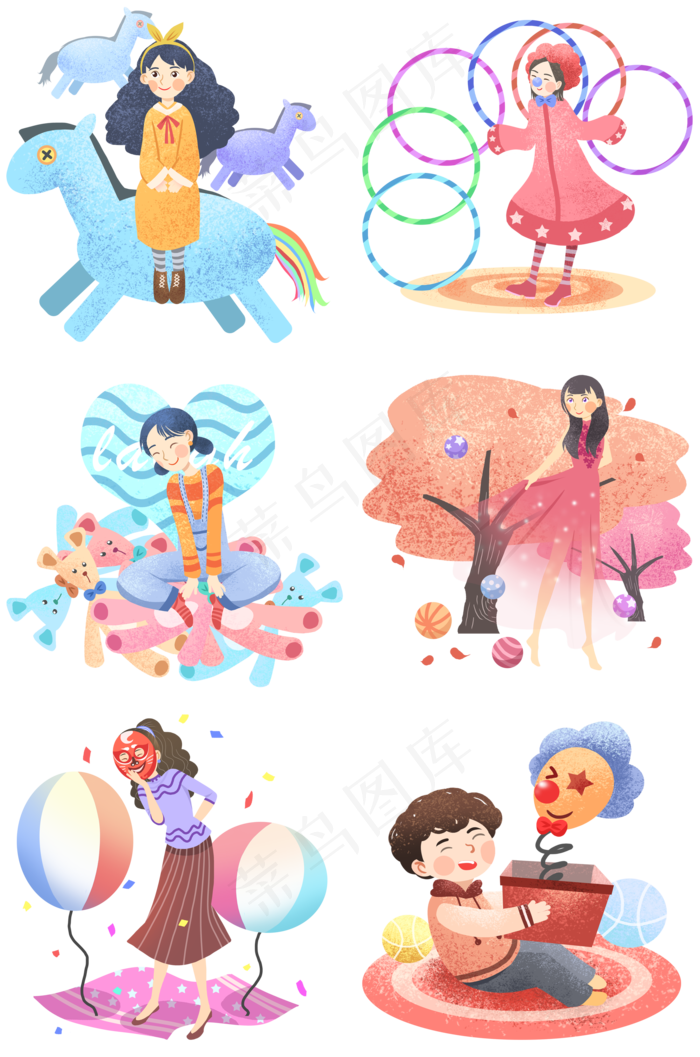 愚人节快乐合集插画