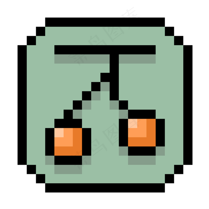 像素风格荔枝图标