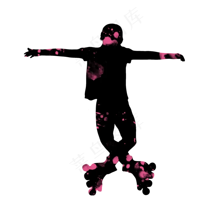 开学季轮滑社团招新剪影,免抠元素(2000X2000(DPI:300))psd模版下载
