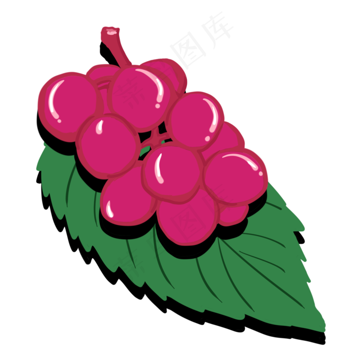 葡萄卡通水果装饰自然(2000X2000(DPI:300))psd模版下载
