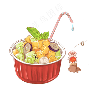 美食福娃相伴可爱免抠