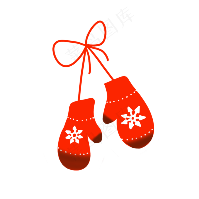 圣诞节手套针织雪花蝴蝶结礼物平,免抠元素(2000*2000px 300 dpi )psd模版下载