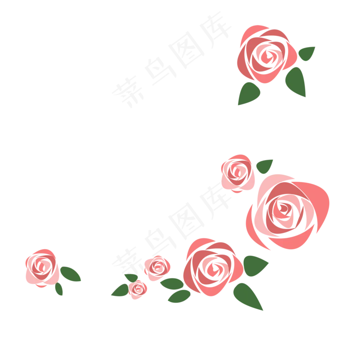 卡通粉色简约小清新粉色玫瑰花(12000X12000(DPI:762))psd模版下载