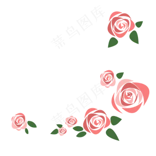 卡通粉色简约小清新粉色玫瑰花