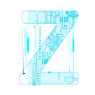 蓝色科技线条PSD字母Z 蓝色科技线条PSD字母Z