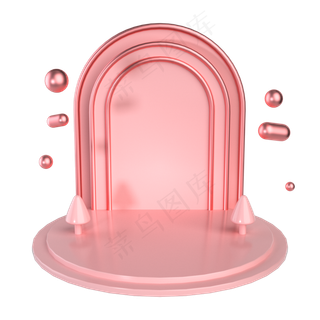 精致粉金立体电商展台