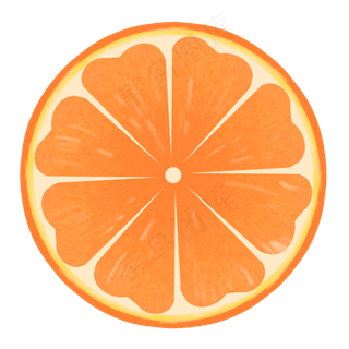 卡通半个香橙