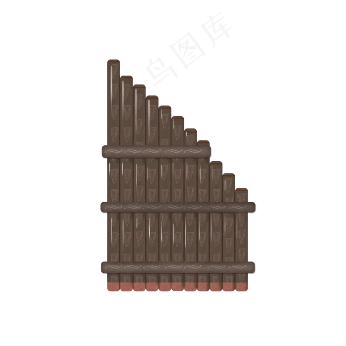 手绘古代乐器排箫(2000X2000(DPI:300))psd模版下载