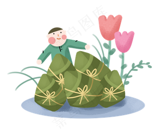 端午节粽子节与男孩食物