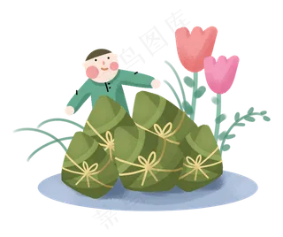 端午节粽子节与男孩食物