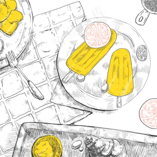 下午茶美式餐桌冰糕冰激凌ins风,免抠元素 下午茶美式餐桌冰糕冰激凌ins风,免抠元素