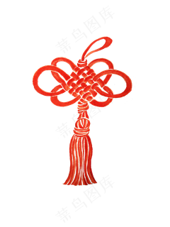 红色的中国结手绘设计图,免抠元素