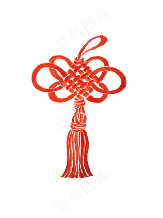 红色的中国结手绘设计图,免抠元素