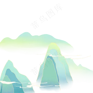 水墨国潮风云水