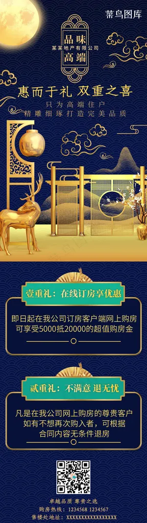 蓝色房地产促销销售H5