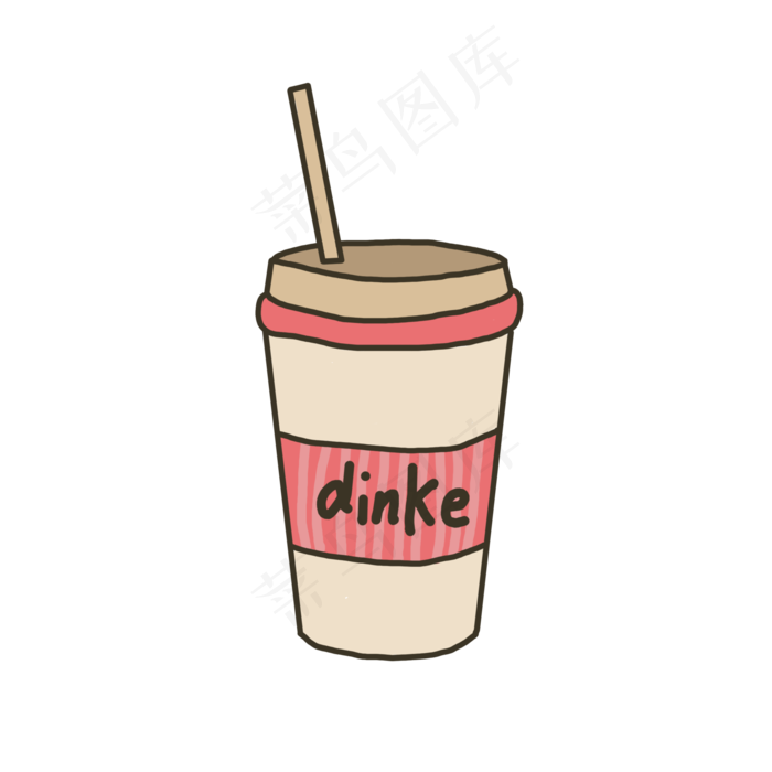 一杯有吸管的饮料