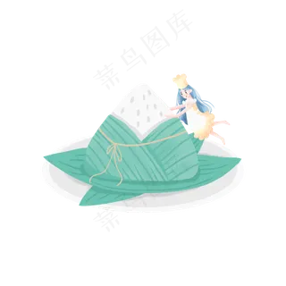 端午节包粽子的女孩