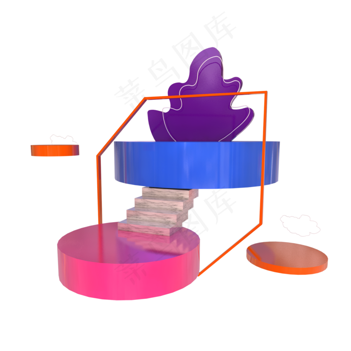 C4D立体618电商背景装饰