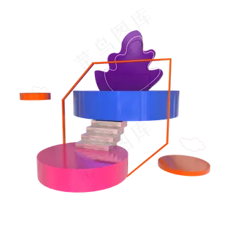 C4D立体618电商背景装饰