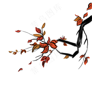 水墨梅花写生写意花鸟绘画,免抠元素