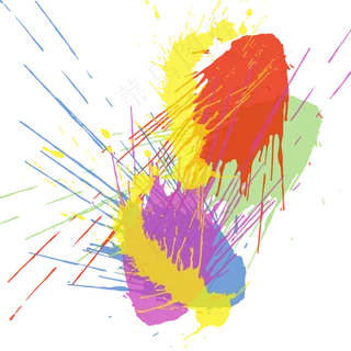 矢量彩色油漆泼墨效果设计元素