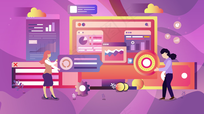 职场商务金融插画