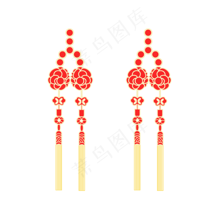 矢量手绘中国挂饰,免抠元素