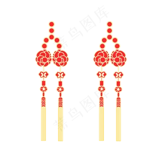 矢量手绘中国挂饰,免抠元素