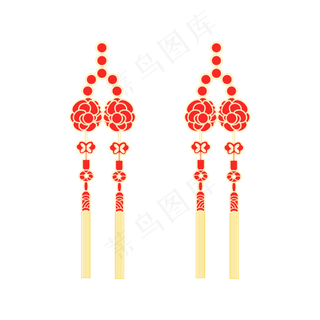 矢量手绘中国挂饰,免抠元素