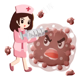 护士为病毒细菌打针