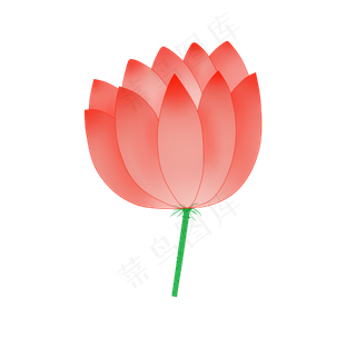 夏季植物荷花PNG图案