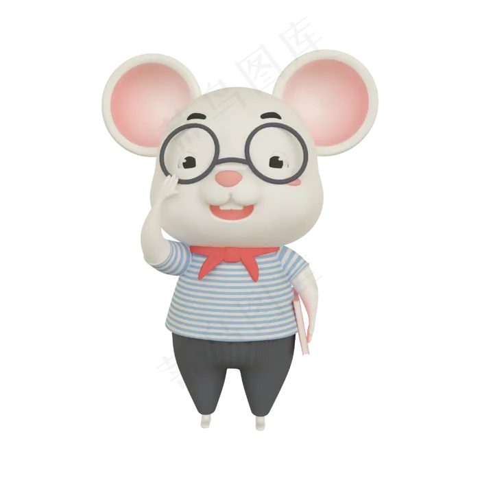 c4d鼠年学生老鼠,免抠元素(3500X3500(DPI:300))psd模版下载