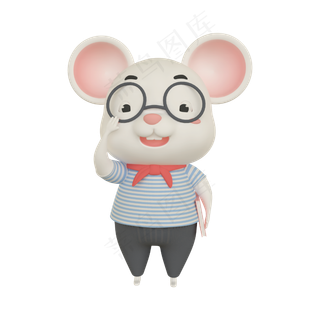 c4d鼠年学生老鼠,免抠元素
