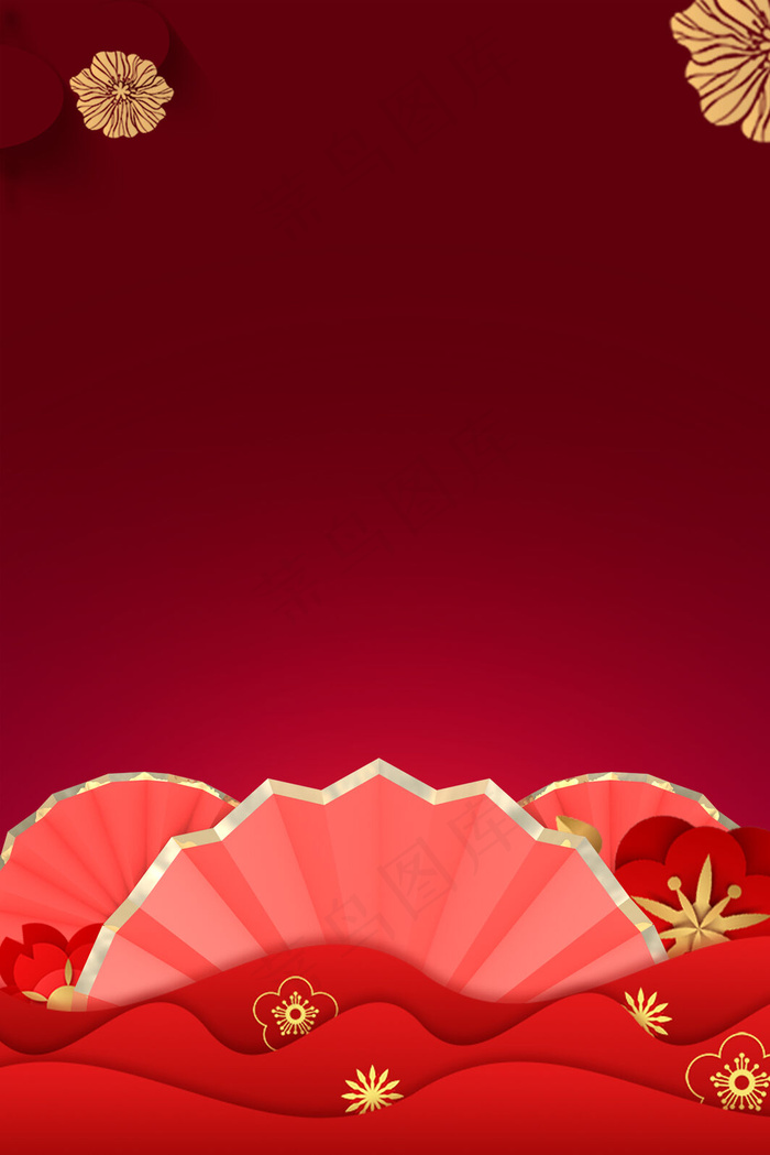 中国风纸扇psd分层banner(3545*5315px 	      )psd模版下载