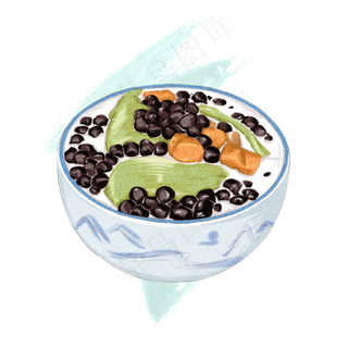 仿真写实类冷饮水彩