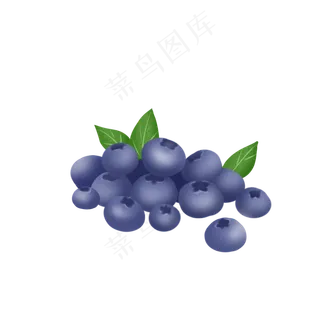 手绘蓝莓矢量素材