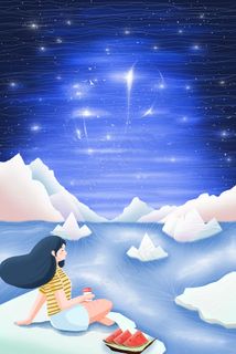 缤纷夏日冰岛旅行夏天促销PSD素材