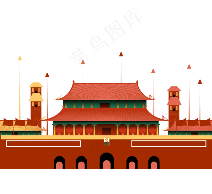 隆重喜庆的*城门(2500X2500(DPI:300))psd模版下载