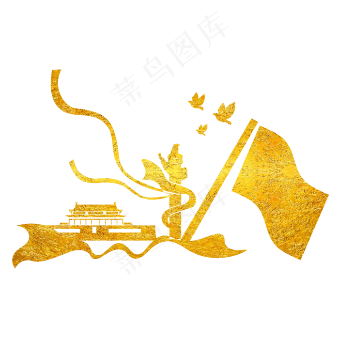 烫金*党建华表组合(2000*2000px 300 dpi )ai矢量模版下载