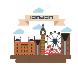 旅游地标建筑伦敦英国,免抠元素