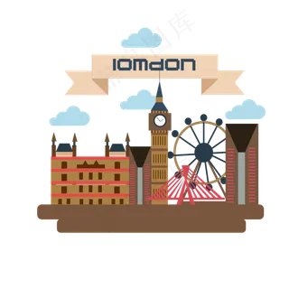 旅游地标建筑伦敦英国,免抠元素