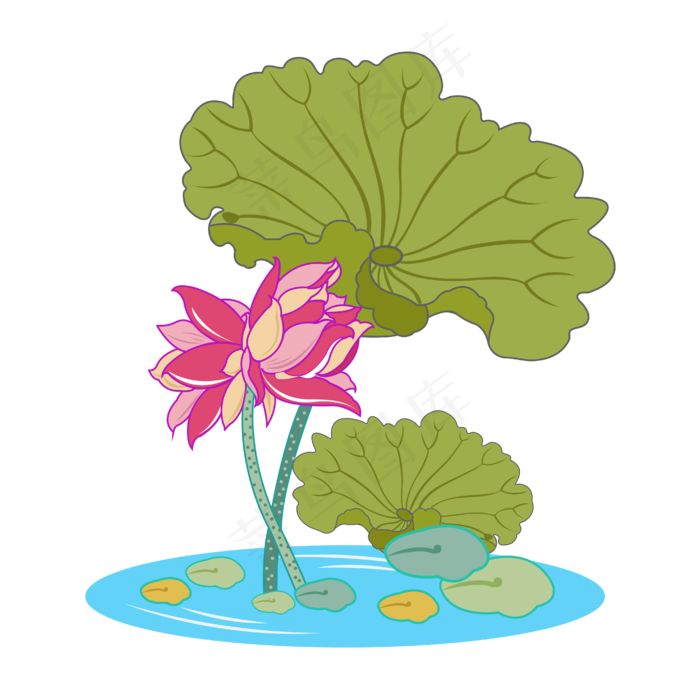 粉色的荷花(4167*4167px 300 dpi )ai矢量模版下载