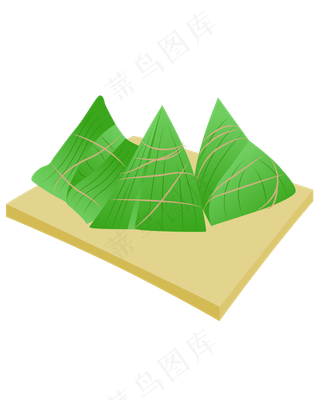 矢量端午节绿色粽子手绘